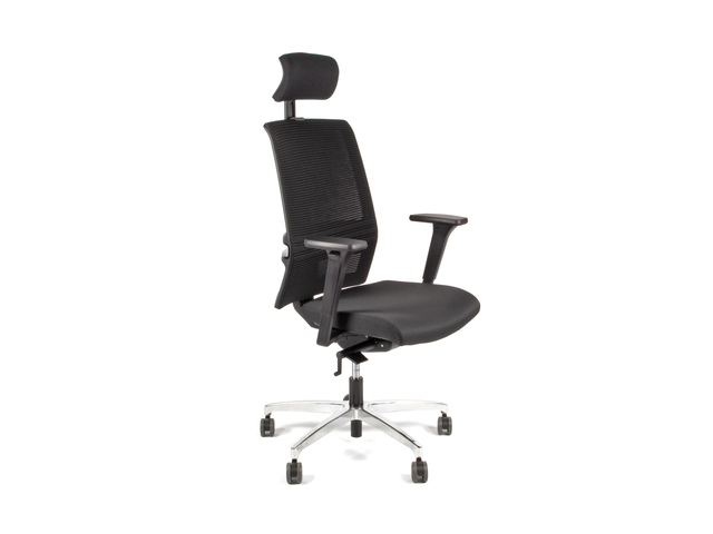 Bureaustoel Linea Omnia 01/PT zwart/zwart met 3D armleuning,