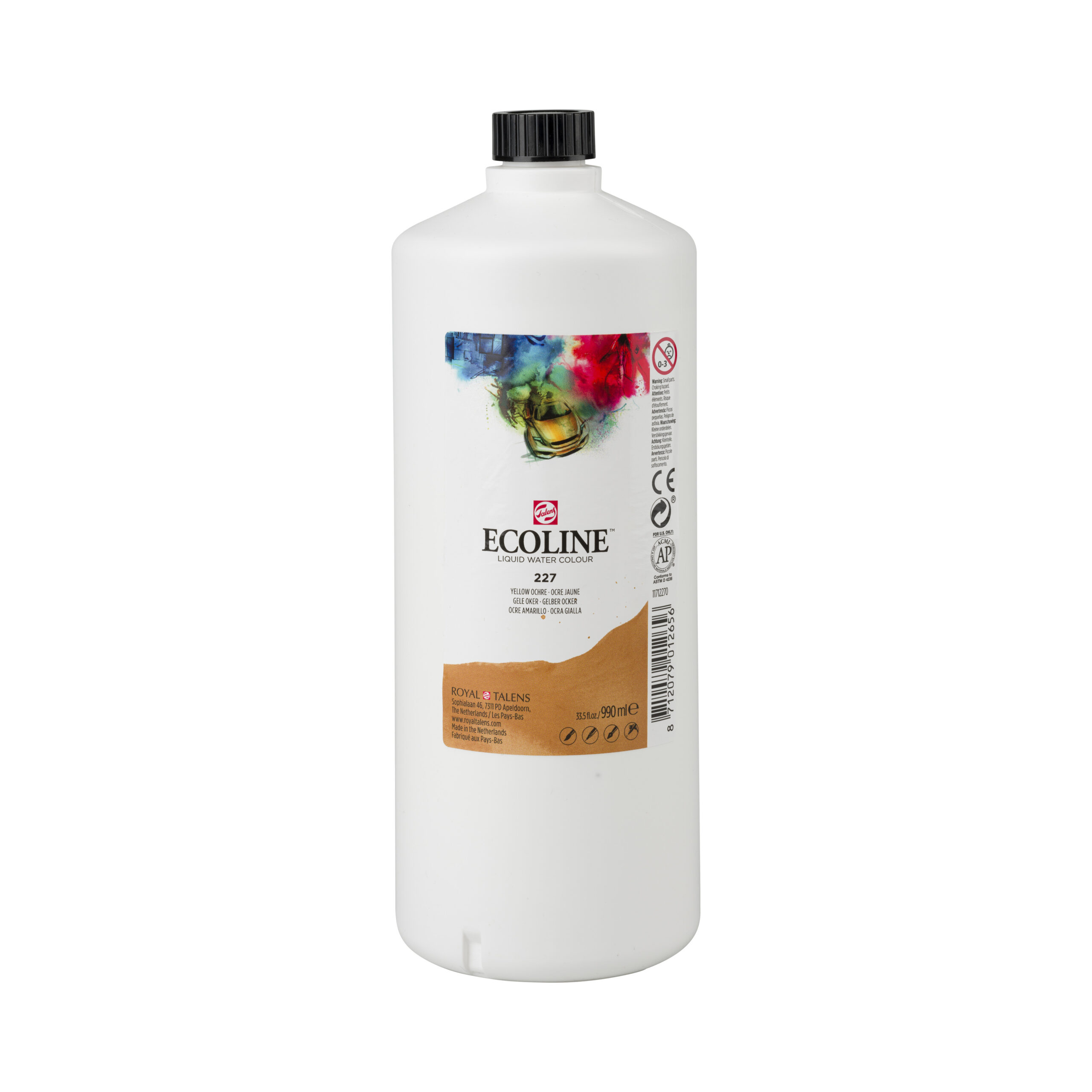 Ecoline Vloeibare Waterverf Fles 990 ml Gele Oker 227
