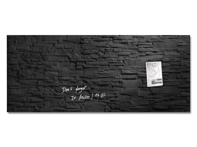 Glasmagneetbord Sigel leisteen design 1300x550x15mm 2 magnete