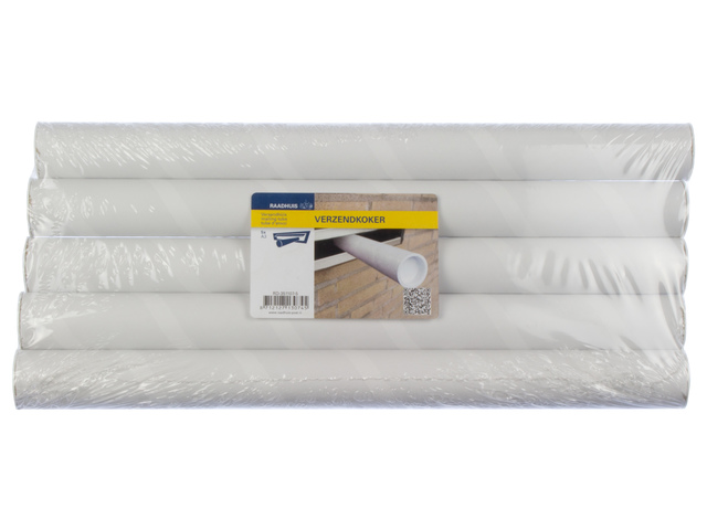 Brievenbuskoker Raadhuis A3 360x27mm rond wit krimp a 5