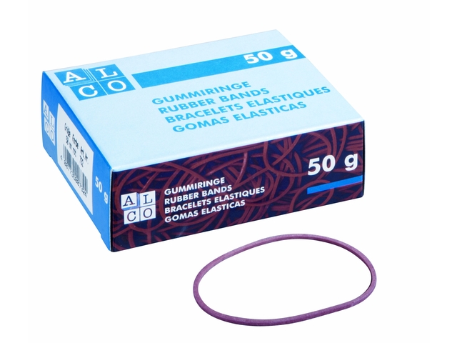 Elastieken Alco 40mm rood kartonnen doosje a 50 gram