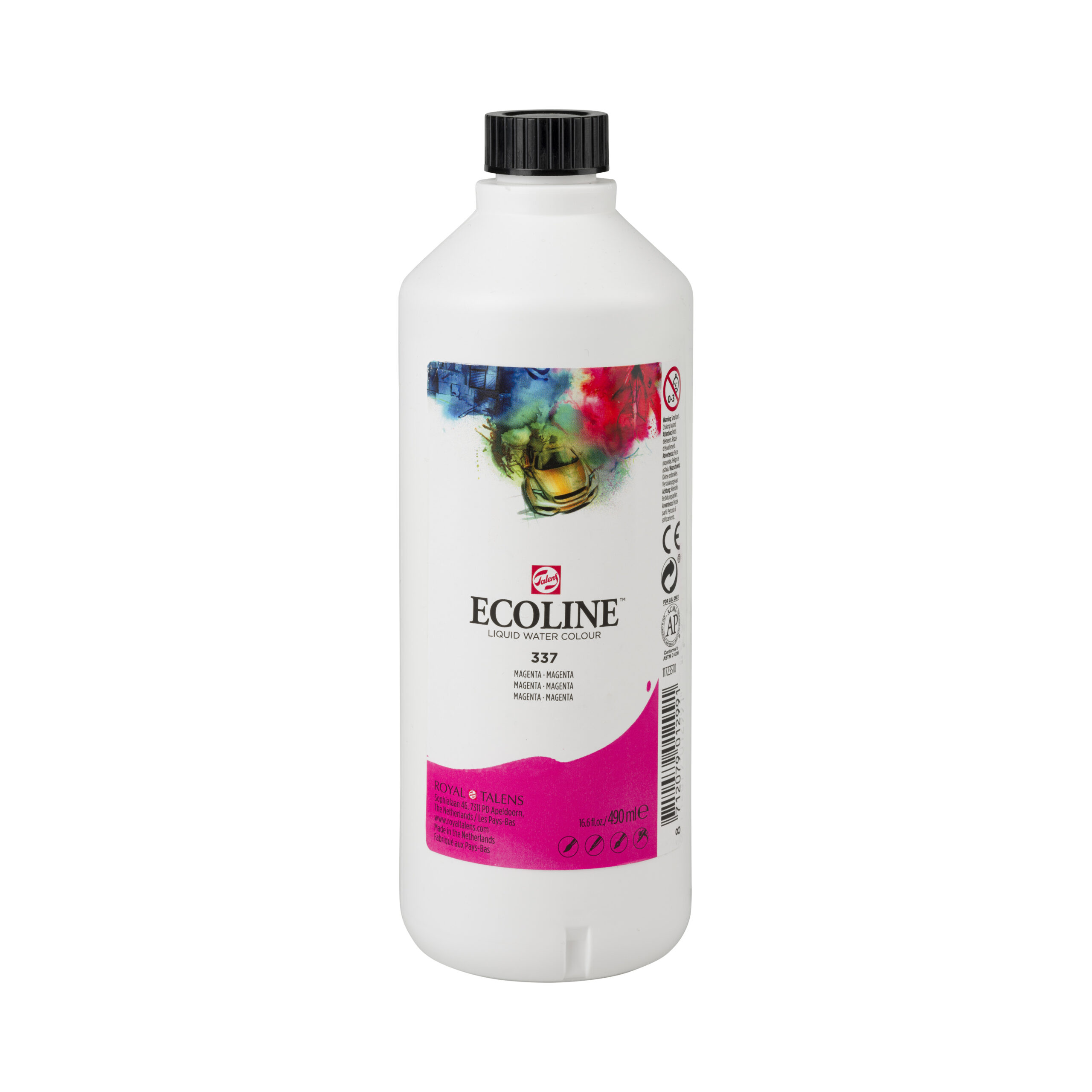 Ecoline Vloeibare Waterverf Fles 490 ml Magenta 337