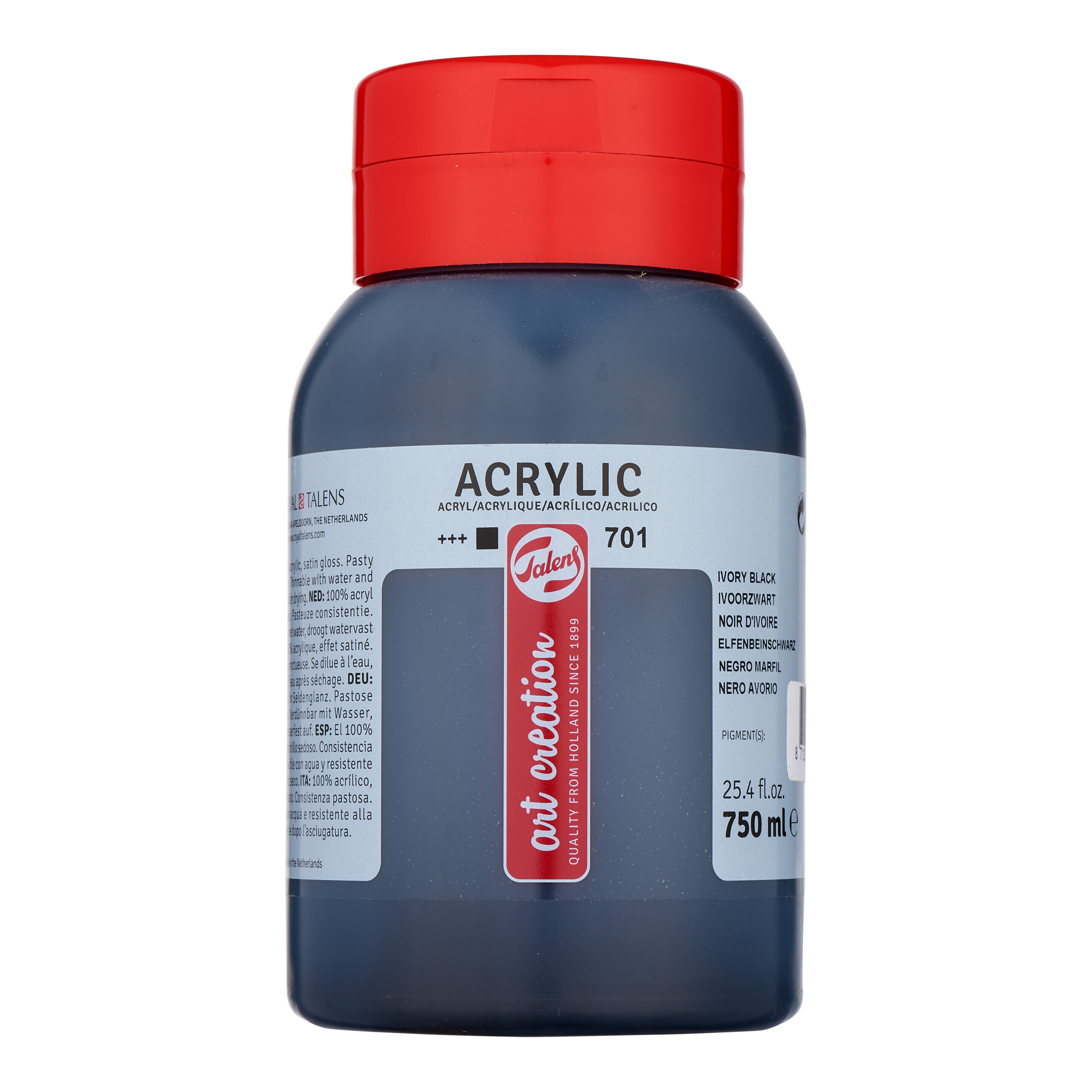 Talens Art Creation Acrylverf Pot 750 ml Ivoorzwart 701