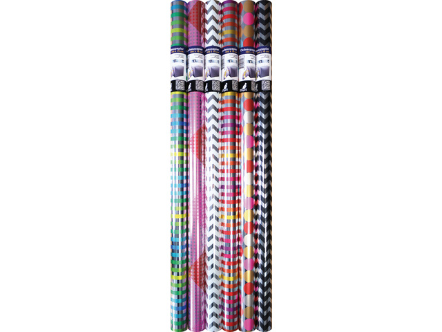 Cadeaupapier Kangaro metallic assorti 70 x 200 cm
