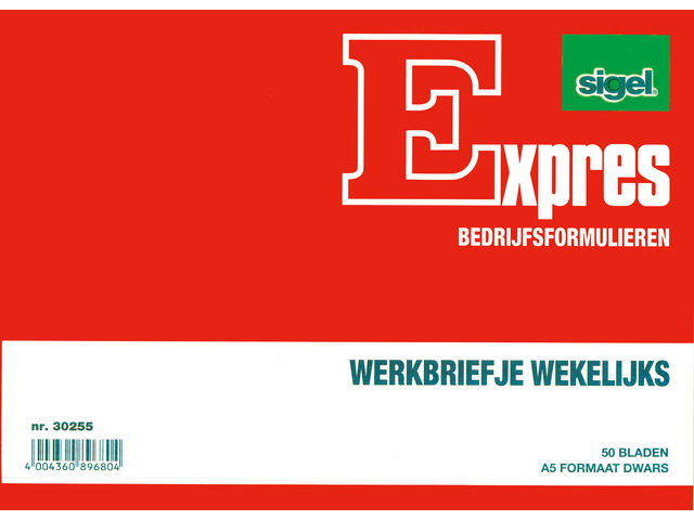 Werkbriefje Sigel Expres A5 wekelijks 50 blad