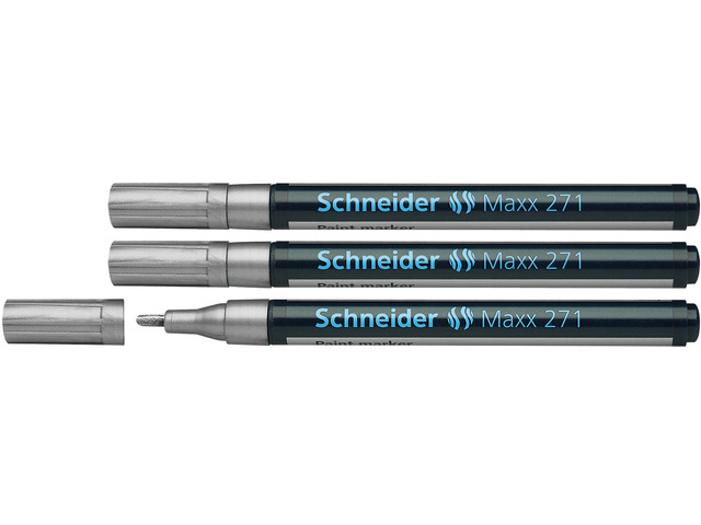 Lakmarker Schneider Maxx 271 1-2 mm zilver set van 3