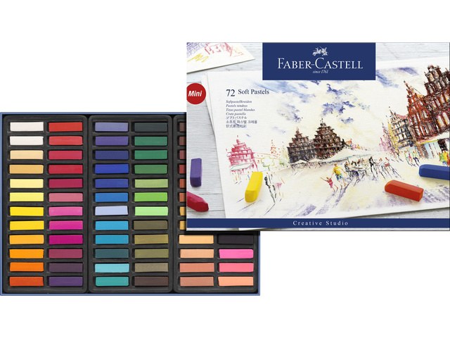 Pastelkrijt Faber-Castell halve lengte etui Γ 72 stuks