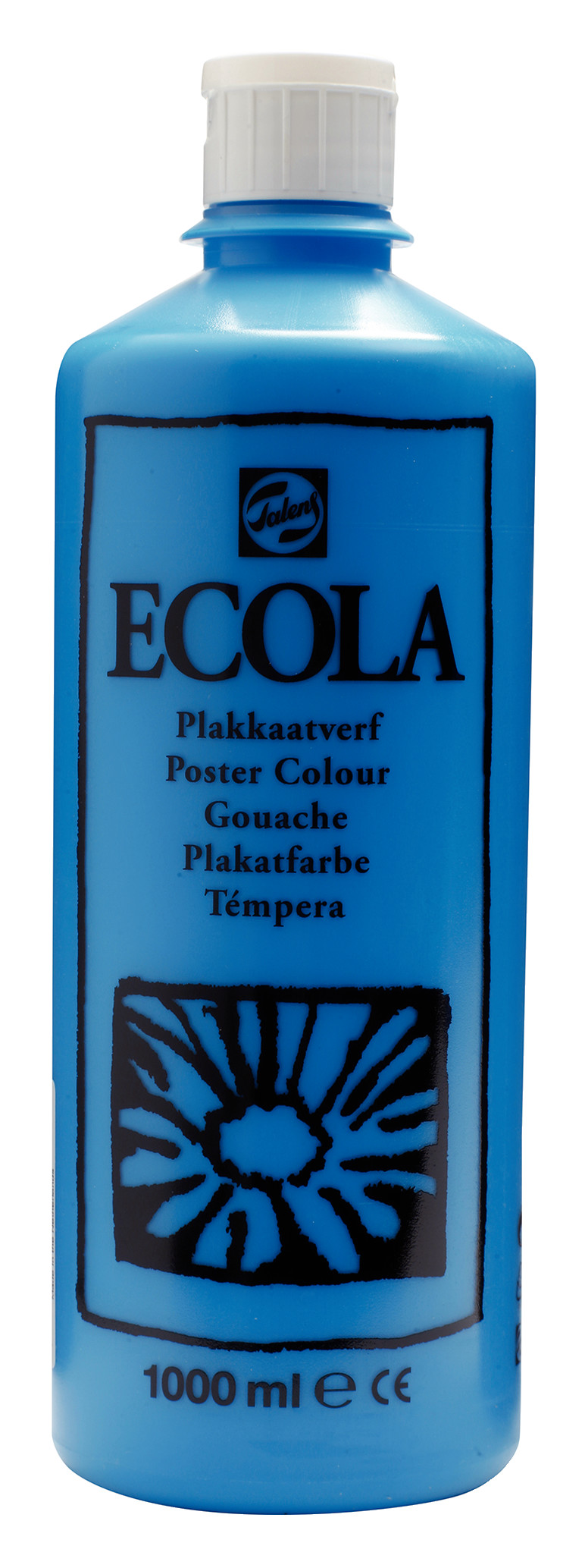 Ecola Plakkaatverf Fles 1000 ml Lichtblauw 501