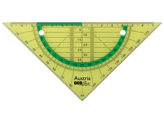 Geodriehoek Aristo GEOflex 14 cm flexibel neon groen