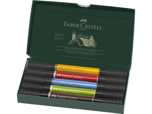Tekenstift FC Pitt Artist duo marker etui a 5st.