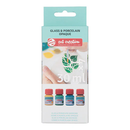 Talens Art Creat.Glas & Porselein Dekkend Set 4 x 30 ml Groen Goud