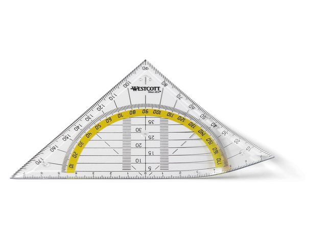 Geodriehoek Westcott flexibel 14cm in polybag