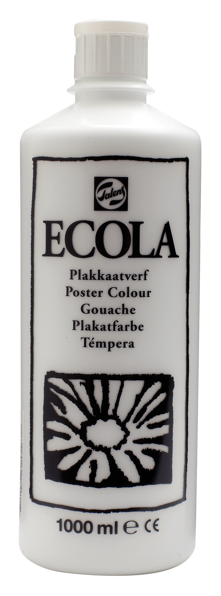 Ecola Plakkaatverf Fles 1000 ml Wit 100