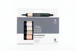 Winsor & Newton Promarker™ Set 6 Stuks Skin Tones – Alcohol Markers