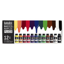 Liquitex Basics Fluid Acrylic Set 12 x 118ml
