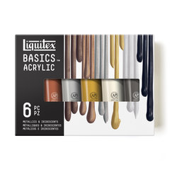 Liquitex Basics Acryl Set 6 x 118ml Tubes Metallic/Irisidescent