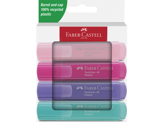 Tekstmarker FC 46 Pastel 4st. blush, roze, lila, turquoise