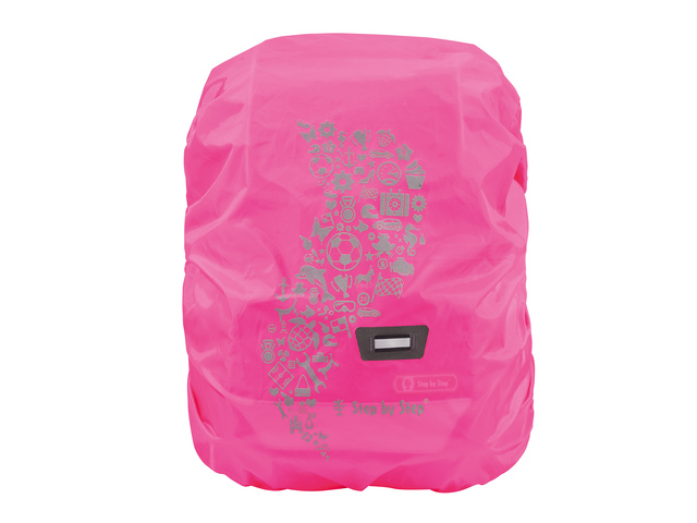 Regenhoes Step by Step nylon fluoriserend rose