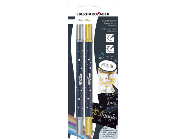 Metallic Marker EFA duo goud en zilver op blister