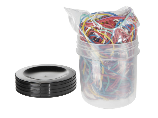Elastieken Alco 65mm assorti plastic doosje a 50 gram