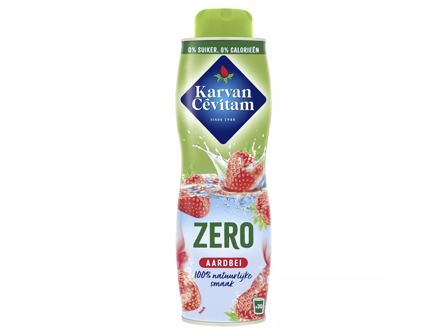 Siroop Karvan Cevitam Aardbei Zero fles 60cl