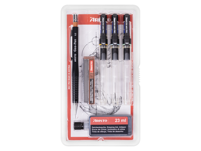Tekenpen PRO Aristo College- set 6-delig 0.25-0.50-0.70mm