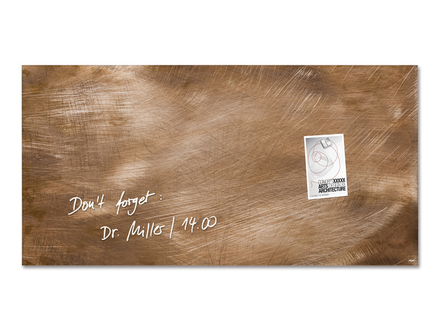 Glasmagneetbord Sigel brons 910x460x15mm 3 magneten +