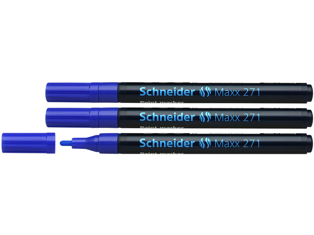 Lakmarker Schneider Maxx 271 1-2 mm blauw set van 3