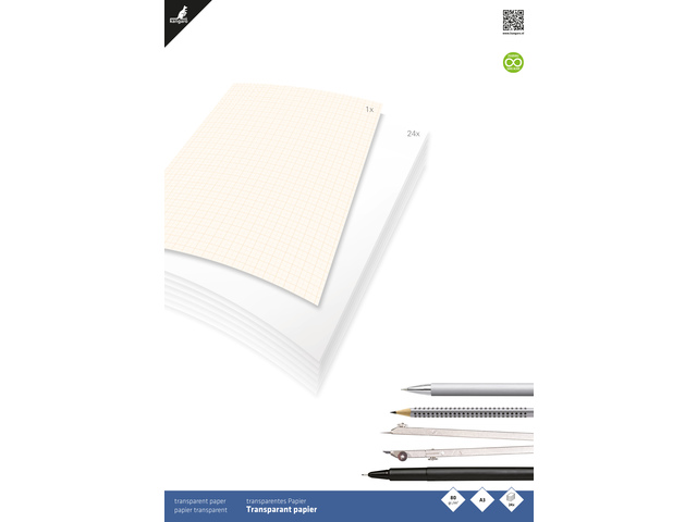 Transparant papier Kangaro A3 blok a 24 vel +1 vel