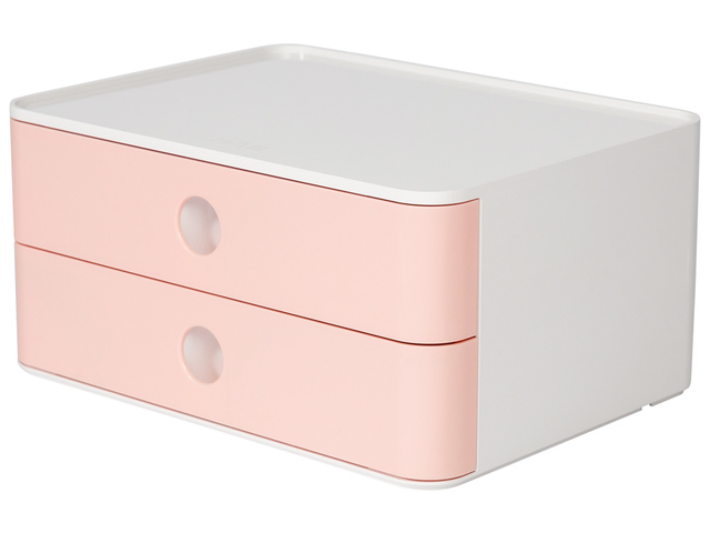 Smart-box Han Allison met 2 lades, flamingo roze