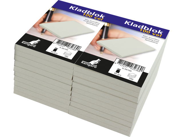 Kladblok Kangaro 6,75x11cm krimp a 20 stuks, ca 100 vel