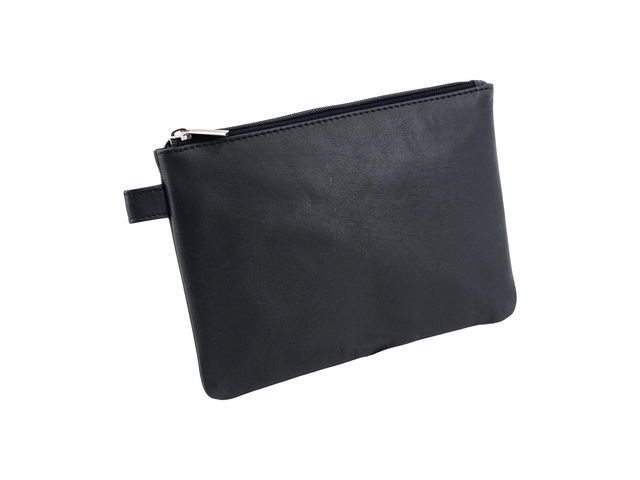 Opbergetui Alassio Leer zwart 23 x 16 met rits