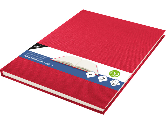 Dummyboek Kangaro A4 blanco rood linnen kaft 80 vel 140gr