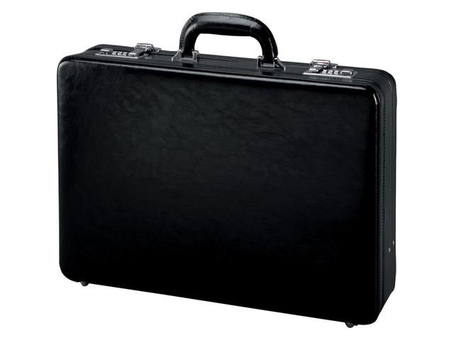 Attache Alassio TAORMINA 33x45,5x10(+2)cm zwart leer