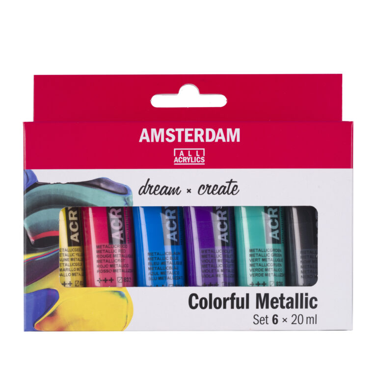 Amsterdam Standard Series acrylverf kleurrijke metallic set | 6 x 20 ml