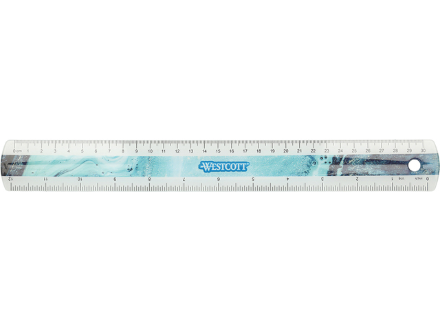 Liniaal Westcott Trendsetter Blauw, 30cm kunststof