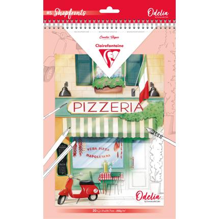 Clairefontaine Kleurboek ODELIA, BLOK 20BL A4 250G, Pizzeria