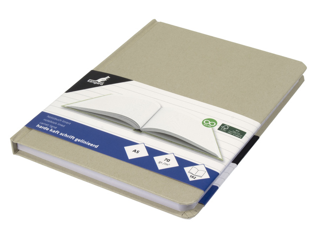 Notitieboek Kangaro kraft A5 96 vel, 70 gram, gelinieerd