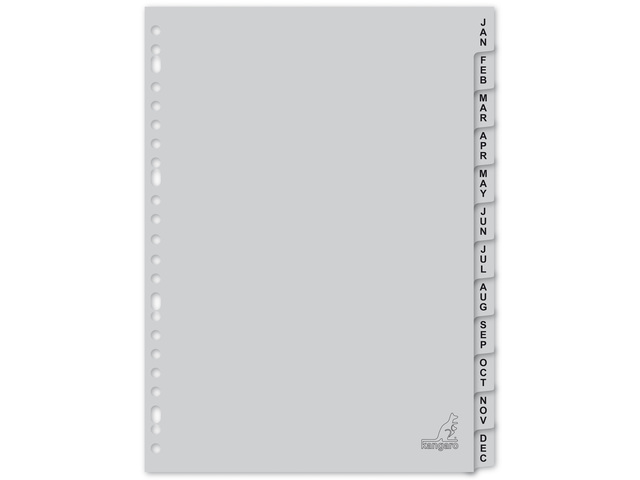 Tabblad Kangaro A4 letters PP 120 micron 23r.12dlg jan-de