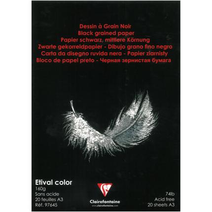 Clairefontaine Etival color Black pad 20 sheets 160g