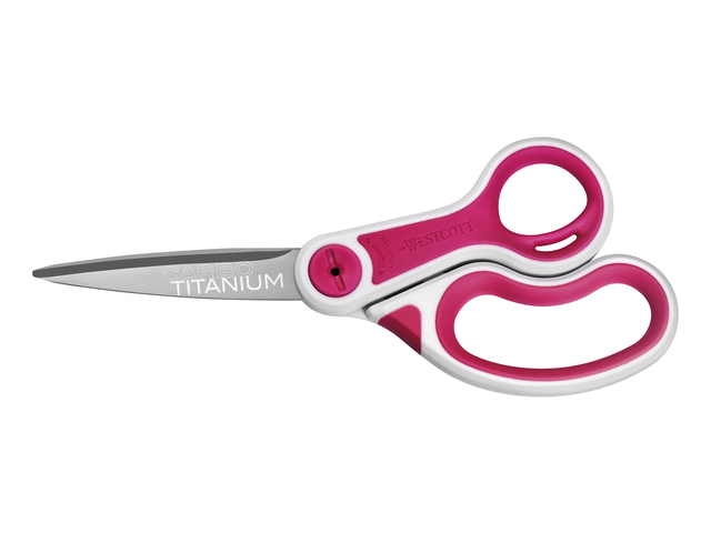 Schaar westcott carbo nitride 20,4cm roze op blister