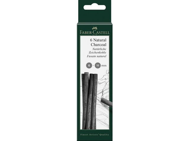 Houtskool Faber-Castell Pitt Monochrome 6-11 mm op blister