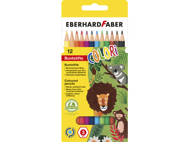 Kleurpotlood EFA 17,5cm kartonnen etui a 12st. ass.kl