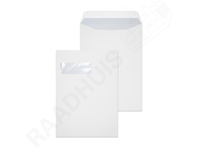 Envelop Raadhuis 220x312 EA4 VL akte plakstrip wit 120gr 25
