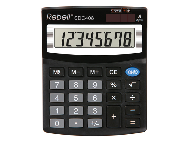 Calculator Rebell SDC408 BX zwart desk 8 digit