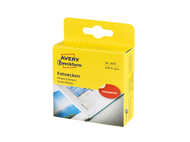 Fotohoekjes Zweckform 19x17mm transp. doos 250st.