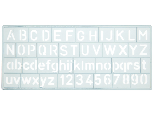 Sjabloon Westcott getallen en letters 10mm hoog. 148x65mm,