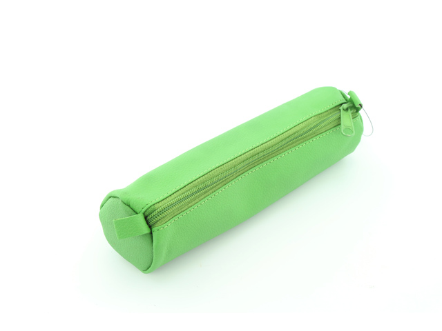 Etui Alassio echt leer licht groen 21x6cm