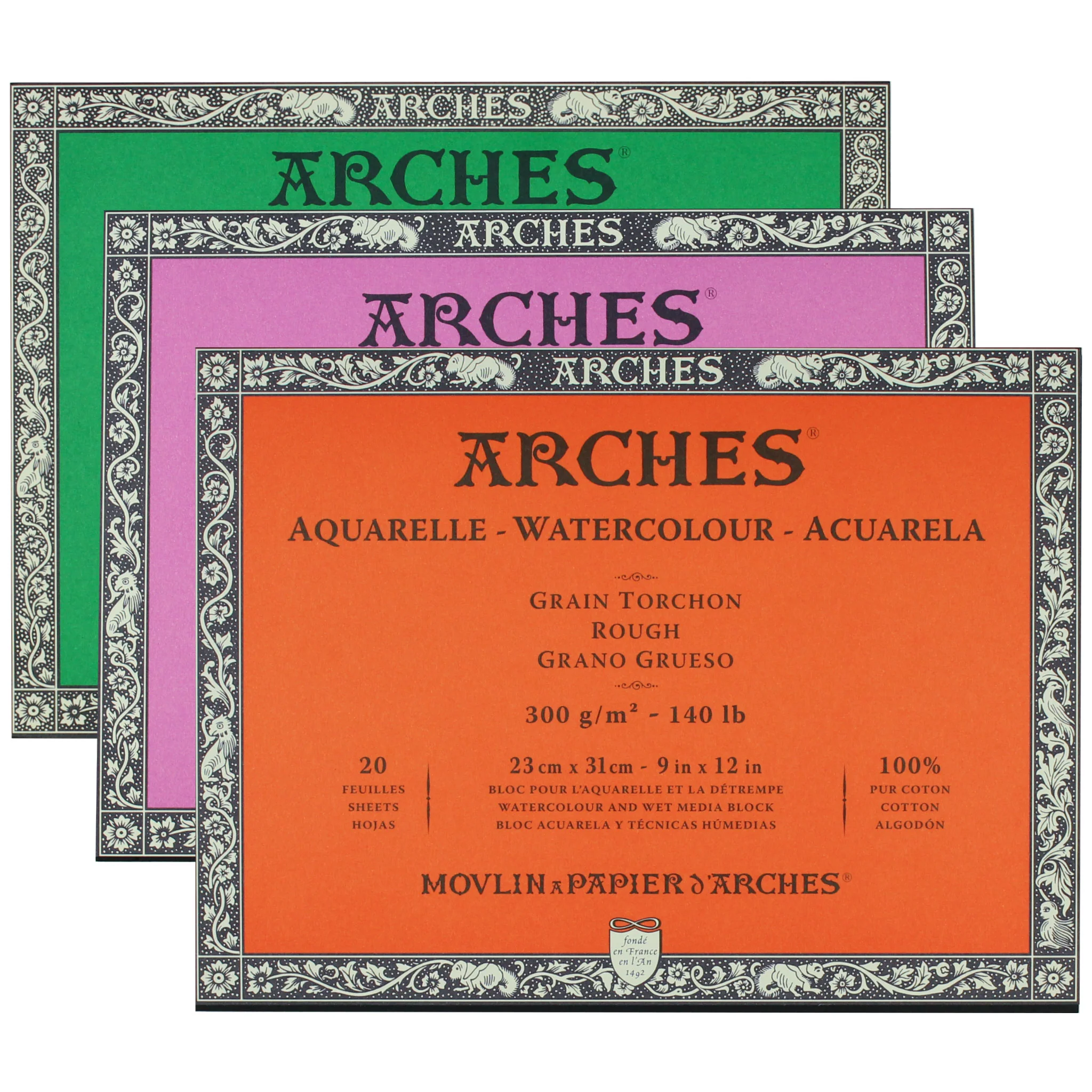 ARCHES Aquarelpapier Wit 300/640 g/m² – 4-zijdig Gelijmd