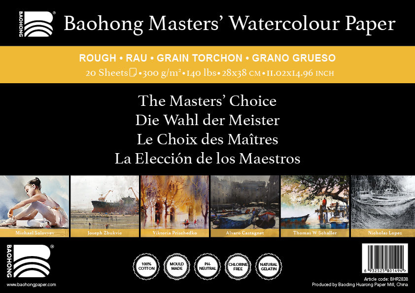 Baohong Masters' Watercolour Block Rough 20sh 300g